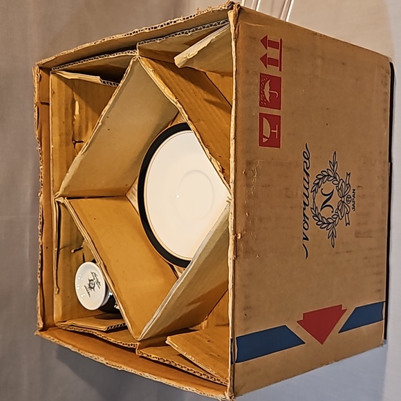 NEW Noritake Ivory And Ebony 7274 Footed Cup & Saucer - Picture 16 of 16